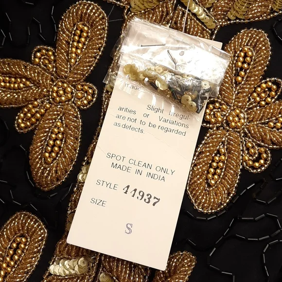 NWT, Vintage Laurence Kazar Black and Gold Hand Beaded Jacket - Picture 16 of 17